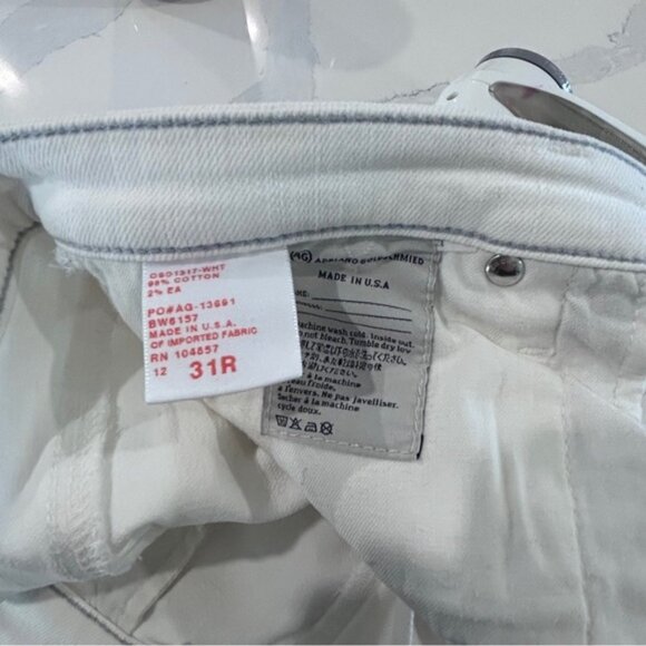 AG Ballad Slim Boot 31 Mid Rise White Jeans - Picture 12 of 15